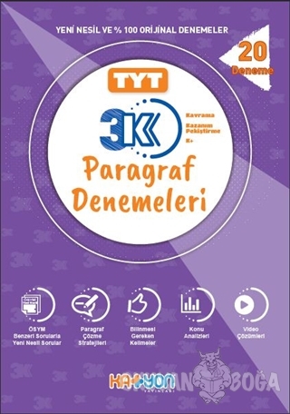 TYT 3 K Paragraf Denemeleri (20 Deneme) - Kolektif - Katyon Yayınları