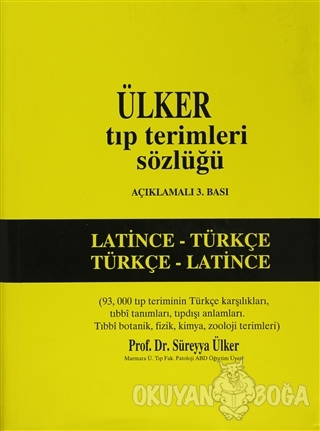 Ülker Tıp Terimleri Sözlüğü Latince - Türkçe (Ciltli) - Süreyya Ülker 