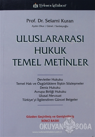 Uluslararası Hukuk Temel Metinler - Derya Aydın Okur - Türkmen Kitabev