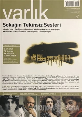 Varlık Aylık Edebiyat ve Kültür Dergisi Sayı: 1327 - Nisan 2018