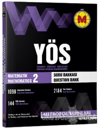 YÖS Matematik 2 Soru Bankası - Kolektif - Metropol Yayınları
