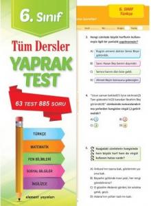 Element 6. Sınıf Tüm Dersler Yaprak Test