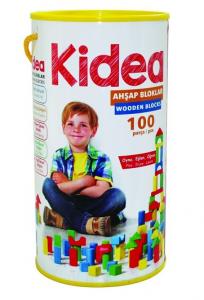Kidea Ahşap Blok 100 Parça Gri