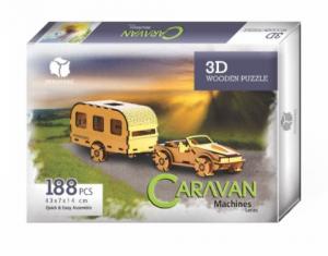 Pershang 3D Ahşap Araba-Karavan Puzzle