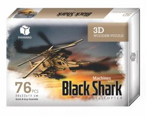 Pershang 3D Ahşap Kara Köpekbalığı Helikopteri Puzzle
