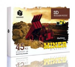 Pershang 3D Ahşap Mayın Kamyonu Puzzle