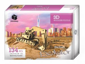 Pershang 3D Ahşap Mekanik Ekskavatör Puzzle