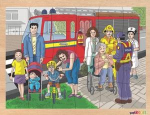 Toptoys Bize Yardım Edenler Ahşap Puzzle 24 Parça