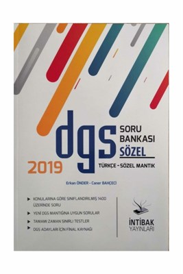 İntibak 2019 DGS Sözel Soru Bankası Erkan Önder Caner Bahçeci