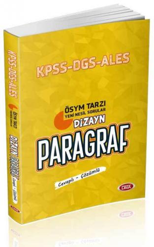 Data KPSS ALES DGS Dizayn Yeni Nesil Sorularla Paragraf Soru Bankası Cevaplı Çözümlü