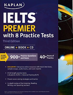 IELTS Premier with 8 Practice Tests Online Book CD Kaplan Komisyon