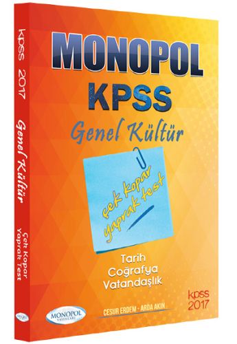 Monopol 2017 KPSS Genel Kültür Çek Kopar Yaprak Test Cesur Erdem