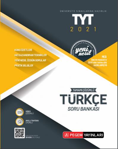 Pegem TYT-AYT Türkçe Tamamı Çözümlü Soru Bankası Pegem Akademi Komisyo