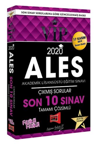 Yargı 2020 ALES VIP Tamamı Çözümlü Son 10 Sınav Çıkmış Sorular (17 Kasım 2019 Sınavı Dahil)