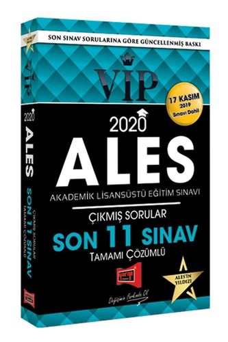 Yargı 2020 ALES VIP Tamamı Çözümlü Son 11 Sınav Çıkmış Sorular (17 Kasım 2019 Sınavı Dahil)