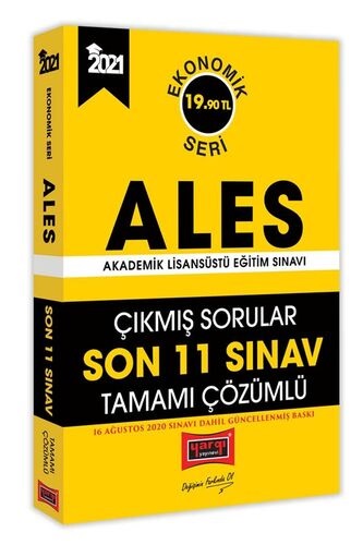 Yargı 2021 ALES Son 11 Sınav Tamamı Çözümlü Çıkmış Sorular Ekonomik Seri