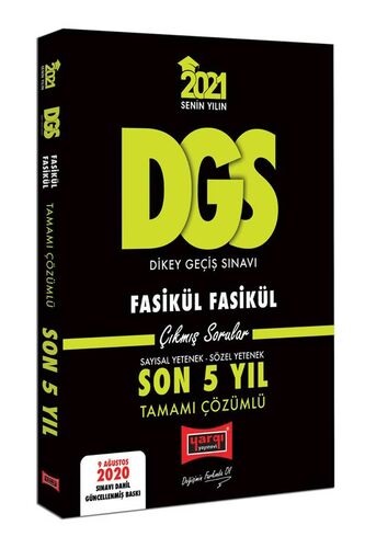 Yargı 2021 DGS VIP Tamamı Çözümlü Fasikül Fasikül Son 5 Yıl Çıkmış Sorular-9 Ağustos 2020 Sınavı Dah