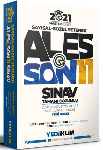 Yediiklim 2021 ALES Master Serisi Son 11 Sınav Tamamı Çözümlü Çıkmış Sorular