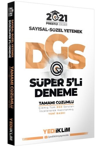 Yediiklim 2021 DGS Prestij Serisi Tamamı Çözümlü Süper 5 Deneme