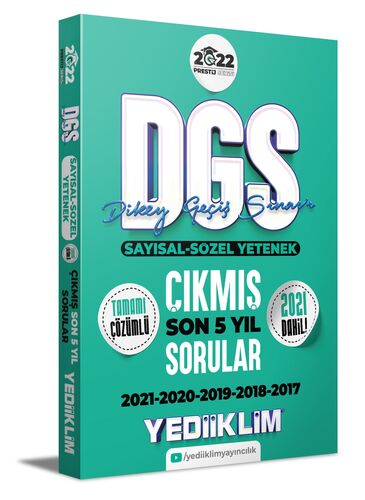 Yediiklim Yayınları 2022 Prestij Serisi DGS Tamamı Çözümlü Son 5 Yıl Ç