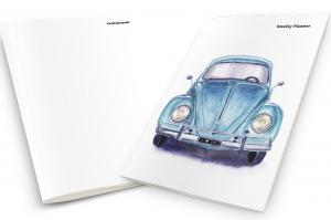 Vintage Blue Car Weekly Planner & Notebook