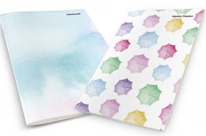 Colorful Watercolor Umbrellas Weekly Planner & Notebook