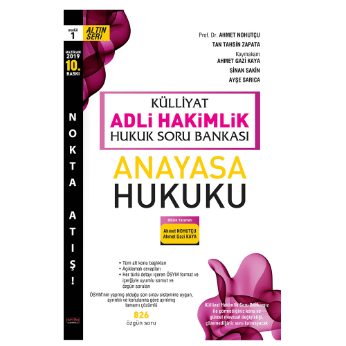 Savaş KÜLLİYAT Anayasa Hukuku Soru Bankası Adli Hakimlik