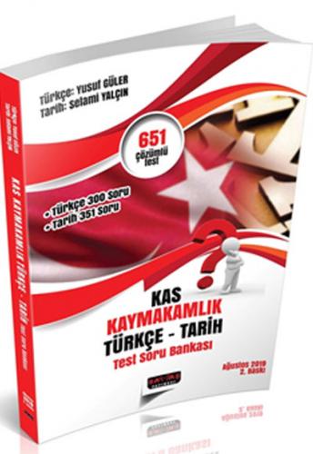 Savaş Yayınları 2019 KAS Kaymakamlık Sınavı Türkçe Tarih Test Soru Bankası