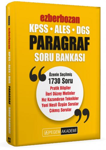 Pegem Yayınları Ezberbozan KPSS ALES DGS Paragraf Soru Bankası Fatih M