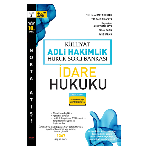 Savaş KÜLLİYAT İdare Hukuku Soru Bankası Adli Hakimlik