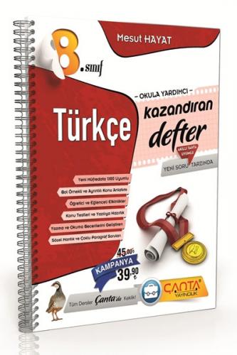 Çanta 8. Sınıf Türkçe Kazandıran Defter
