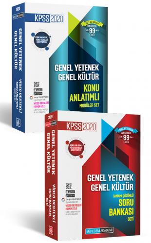 Pegem Yayınları 2020 KPSS Genel Yetenek Genel Kültür Video Destekli Konu-Soru 2 li Modüler Set
