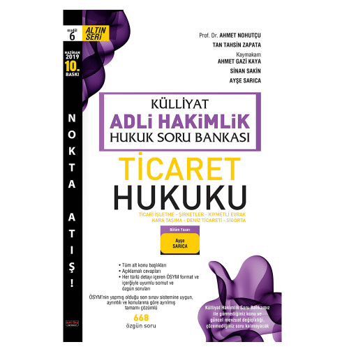 Savaş KÜLLİYAT Ticaret Hukuku Soru Bankası Adli Hakimlik