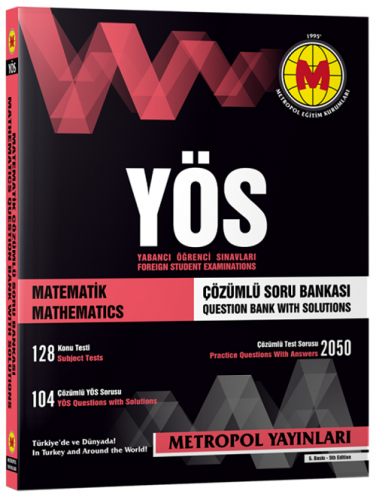 Metropol Yayınları YÖS Matematik Soru Bankası Çözümlü Komisyon