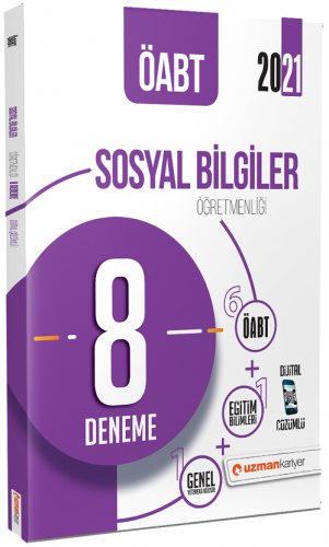 Uzman Kariyer Yayınları 2021 ÖABT Sosyal Bilgiler Öğretmenliği Dijital Çözümlü 8 Deneme