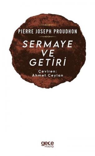 Sermaye ve Getiri Pierre Joseph Proudhon
