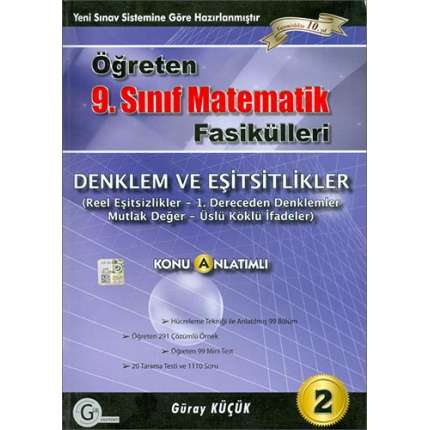 Gür Öğreten 9.Sınıf Matematik Fasikülleri-2 Denklem ve Eşitsizlikler Konu Anlatımlı