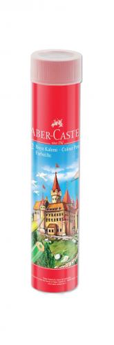 Faber-Castell Kuru Boya Red Line Metal Tüp Kutu Tam Boy 12 Renk Kalemtraş Hediyeli