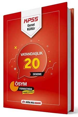 Dijital Hoca Akademi 2021 KPSS Vatandaşlık 20 Deneme Çözümlü