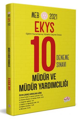 Editör Yayınları 2021 MEB EKYS Müdür ve Müdür Yardımcılığı 10 Deneme S