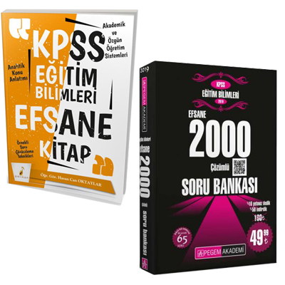 Pelikan KPSS Eğitim Bilimleri Konu Anlatımlı Tek Kitap 2019 + Pegem KPSS Eğitim Bilimleri Efsane 2000 Soru 2019