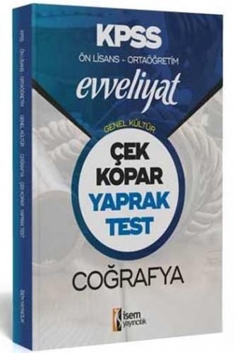 İsem Yayıncılık 2020 KPSS Evveliyat Ön Lisans Ortaöğretim Coğrafya Çek Kopar Yaprak Test