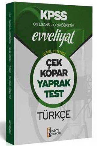 İsem Yayıncılık 2020 KPSS Evveliyat Ön Lisans Ortaöğretim Türkçe Çek Kopar Yaprak Test