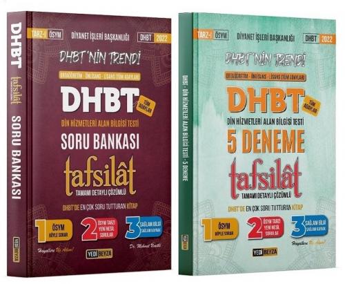 Yedibeyza Yayınları 2022 DHBT TAFSİLAT Soru - 5 Deneme 2 li Set Mehmet