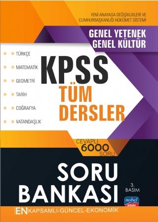 Nobel Yayınları 2021 KPSS Genel Yetenek Genel Kültür Tüm Dersler Soru Bankası