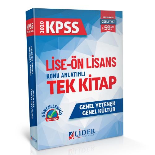 Lider Yayınları 2020 Lise Ön Lisans Konu Anlatımlı Tek Kitap