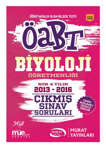 Murat Eğitim KPSS ÖABT Biyoloji Öğretmenliği Çıkmış Sınav Soruları 2017 - 1415