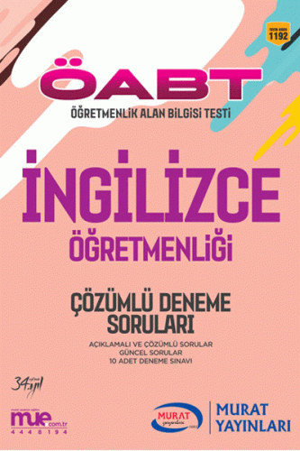 Murat Eğitim KPSS ÖABT İngilizce Öğretmenliği Çözümlü Deneme Soruları
