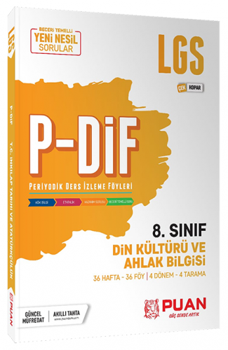 Puan Yayınları 8. Sınıf LGS Din Kültürü ve Ahlak Bilgisi PDİF Konu Anlatım Föyleri
