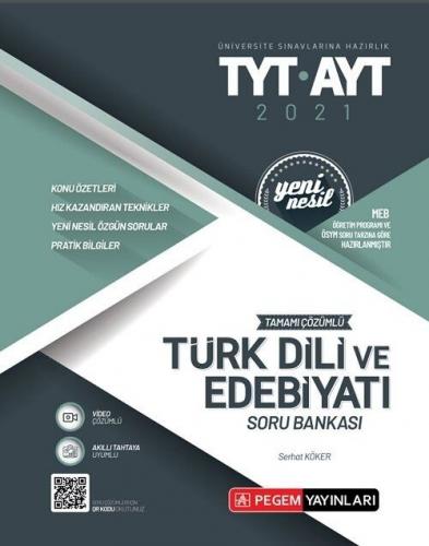 Pegem Yayınları TYT AYT Türk Dili ve Edebiyatı Tamamı Çözümlü Soru Bankası